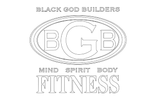 BLACK GOD BUILDERS BGB MIND SPIRIT BODY FITNESS logo