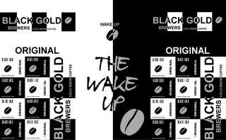 BLACK GOLD BREWERS COLD BREW COFFEE ORIGINAL THE WAKE UP PREMIUM logo