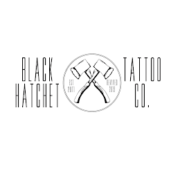 BLACK HATCHET TATTOO CO. EST 2011 REVIVED 2019 logo