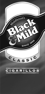 BLACK & MILD CLASSIC CIGARILLOS MIDDLETON'S SINCE 1856 logo