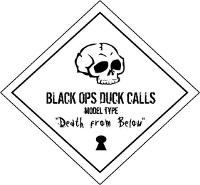 BLACK OPS DUCK CALLS MODEL TYPE "DEATH FROM BELOW" logo