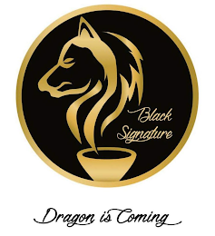 BLACK SIGNATURE DRAGON IS COMING logo