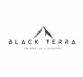 BLACK TERRA THE REAL LIFE IS OUTDOORS logo