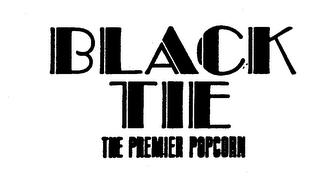BLACK TIE THE PREMIER POPCORN logo