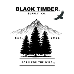 BLACK TIMBER SUPPLY CO. EST. 2026 BORN FOR THE WILD logo