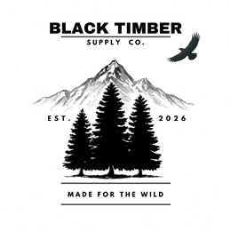 BLACK TIMBER SUPPLY CO. EST. 2026 MADE FOR THE WILD logo
