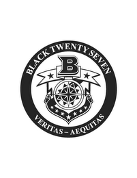 BLACK TWENTY SEVEN B VERITAS-AEQUITAS logo