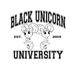 BLACK UNICORN EST. 2019 UNIVERSITY logo