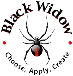 BLACK WIDOW CHOOSE, APPLY, CREATE logo