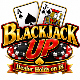 BLACKJACK UP DEALER HOLDS ON 18 logo