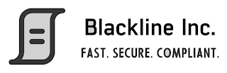 BLACKLINE INC. FAST. SECURE. COMPLIANT. logo