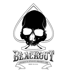 BLACKOUT A DIVISION OF ADVANCED ARMAMENT CORP. MADE IN U.S.A. logo