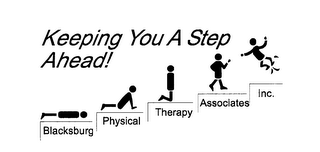 "BLACKSBURG PHYSICAL THERAPY ASSOCIATESINC." KEEPING YOU A STEP AHEAD logo