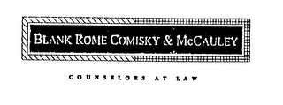 BLANK ROME COMISKY & MCCAULEY COUNSELORS AT LAW logo