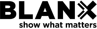 BLANX SHOW WHAT MATTERS logo