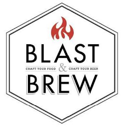 BLAST & BREW CRAFT YOUR FOOD CRAFT YOUR BEER logo