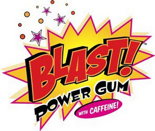 BLAST! POWER GUM WITH CAFFEINE! logo