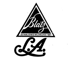 BLATZ ESTABLISHED MILWAUKEE 1851 L.A. logo