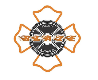 BLAZE APPAREL ESTABLISHED. 2019 logo