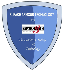 BLEACH ARMOUR TECHNOLOGY BY FAZE 3 LIMITED THE LEADER IN QUALITY & TECHNOLOGY logo