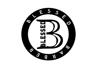 BLESSED BARBER B BLESSED logo