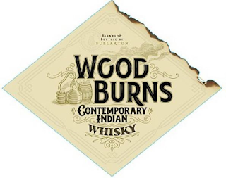 BLESSED & BOTTLED BY FULLARTON WOOD BURNS CONTEMPORARY INDIAN WHISKY logo