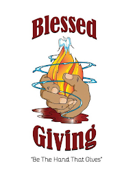 BLESSED GIVING "BE THE HAND THAT GIVES" logo