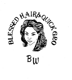 BLESSED HAIR & QUICK GRO BW logo