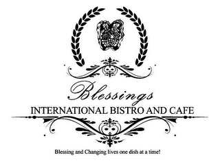 BLESSINGS INTERNATIONAL BISTRO AND CAFE BLESSING AND CHANGING LIVES ONE DISH AT A TIME! logo