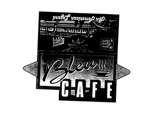 BLEU CAFE AN AMERICAN LEGEND logo