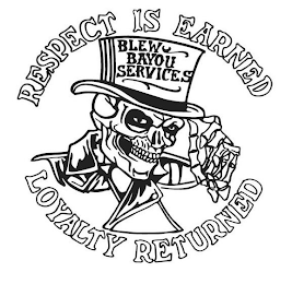 BLEW BAYOU SERVICES RESPECT IS EARNED LOYALTY RETURNED logo