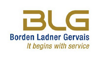 BLG BORDEN LADNER GERVAIS IT BEGINS WITH SERVICE logo