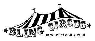 BLING CIRCUS CAPS · SPORTSWEAR · APPAREL logo