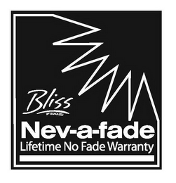 BLISS BY BEAULIEU NEV-A-FADE LIFETIME NO FADE WARRANTY logo