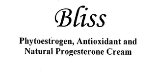 BLISS PHYTOESTROGEN, ANTIOXIDANT AND NATURAL PROGESTERONE CREAM logo