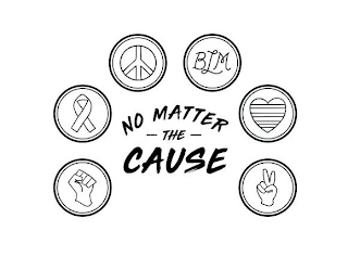 BLM NO MATTER THE CAUSE logo