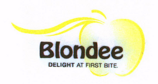 BLONDEE DELIGHT AT FIRST BITE. logo