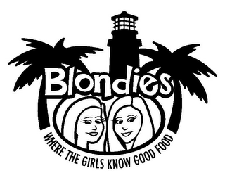 BLONDIES WHERE THE GIRLS KNOW GOOD FOOD logo