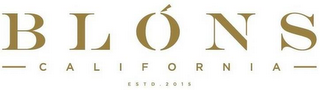 BLONS CALIFORNIA ESTD . 2015 logo