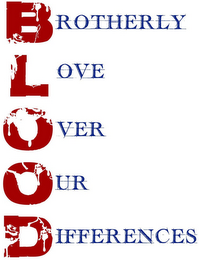 BLOOD BROTHERLY LOVE OVER OUR DIFFERENCES logo