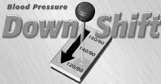 BLOOD PRESSURE DOWN SHIFT 160/90 140/90 120/80 logo