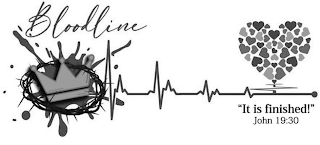BLOODLINE "IT IS FINISHED!" JOHN 19:30 logo