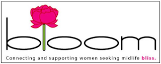 BLOOM CONNECTING AND SUPPORTING WOMEN SEEKING MIDLIFE BLISS. logo
