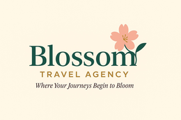 BLOSSOM TRAVEL AGENCY WHERE YOUR JOURNEYS BEGIN TO BLOOM logo