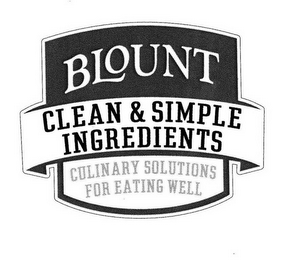 BLOUNT CLEAN & SIMPLE INGREDIENTS CULINARY SOLUTIONS FOR EATING WELL logo