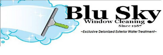 BLU SKY WINDOW CLEANING SINCE 1987 ~EXCLUSIVE DEIONIZED EXTERIOR WATER TREATMENT~ logo
