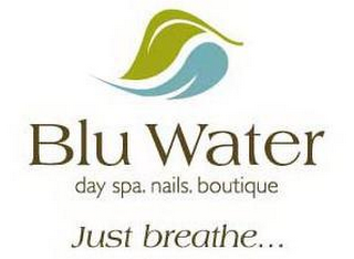 BLU WATER DAY SPA. NAILS. BOUTIQUE JUST BREATHE... logo
