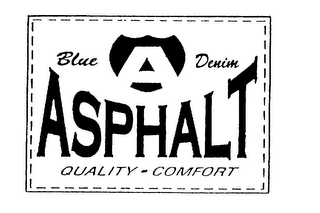 BLUE A DENIM ASPHALT QUALITY COMFORT logo