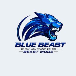 BLUE BEAST WHEN YOU WANT TO GO BEAST MODE logo
