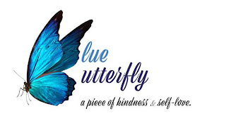 BLUE BUTTERFLY A PIECE OF KINDNESS & SELF-LOVE. logo